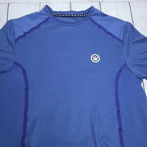 Canari‎ Cycling Jersey Men's Size Medium Blue Biking Short Sleeve Pocket In Back